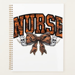 Halloween Nurse Coquette Bow Spooky Classic T-Shir Planner