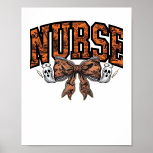 Halloween Nurse Coquette Bow Spooky Classic T-Shir Poster
