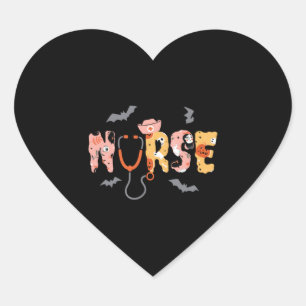 Halloween Nurse costume spooky Heart Sticker