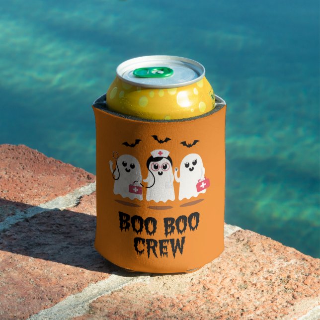 Halloween Nurse Cute Ghost Nurse  Can Cooler (In Situ Pool)