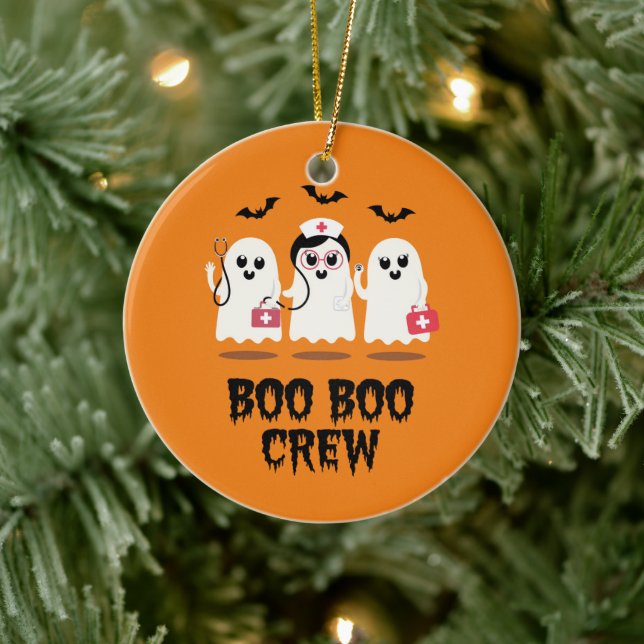 Halloween Nurse Cute Ghost Nurse  Ceramic Tree Decoration (Tree)
