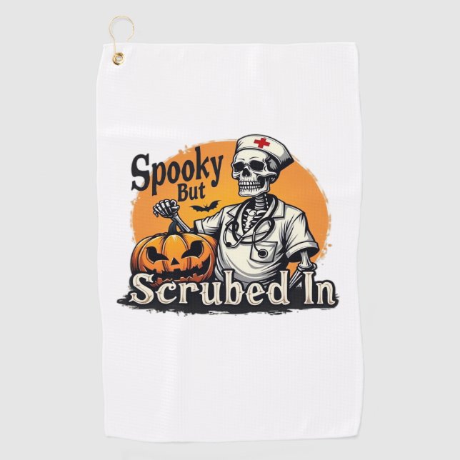 Halloween Nurse Design Oversized T-Shirt Golf Towel (Front)