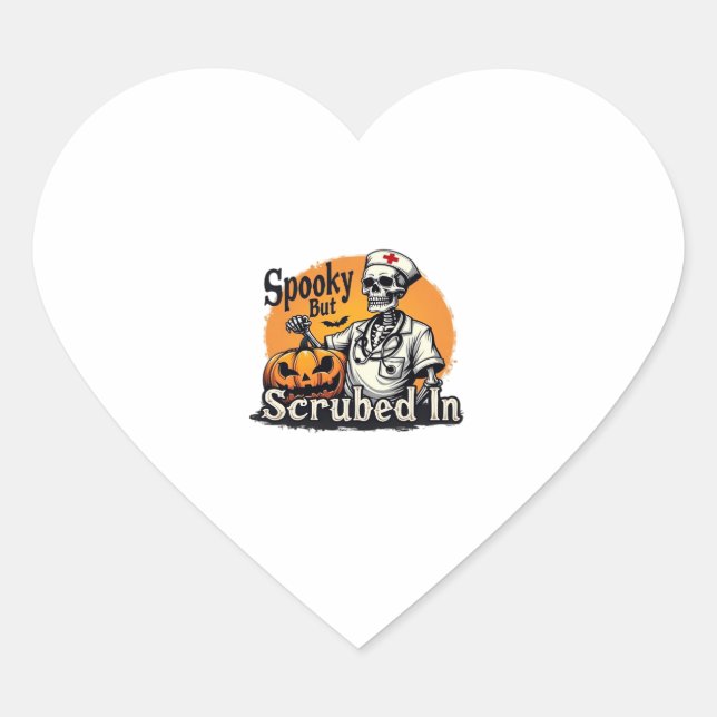 Halloween Nurse Design Oversized T-Shirt Heart Sticker (Front)