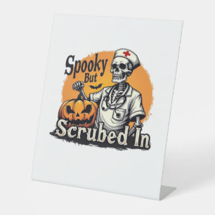 Halloween Nurse Design Oversized T-Shirt Pedestal Sign