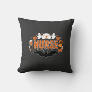Halloween Nurse Dripping Pumpkin Ghost Vector Desi Cushion