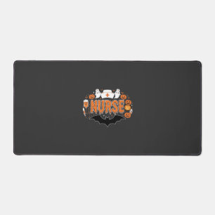 Halloween Nurse Dripping Pumpkin Ghost Vector Desi Desk Mat