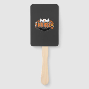 Halloween Nurse Dripping Pumpkin Ghost Vector Desi Hand Fan