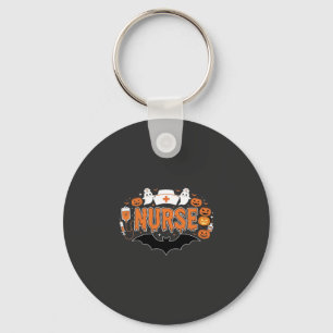 Halloween Nurse Dripping Pumpkin Ghost Vector Desi Key Ring