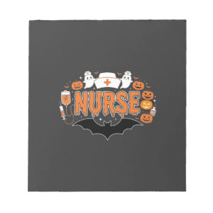 Halloween Nurse Dripping Pumpkin Ghost Vector Desi Notepad