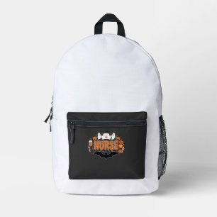 Halloween Nurse Dripping Pumpkin Ghost Vector Desi Printed Backpack