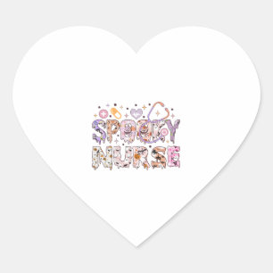 Halloween Nurse Fearless and Adorable Heart Sticker