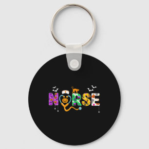 Halloween Nurse For Women Scrub Tops Nursing Key Ring