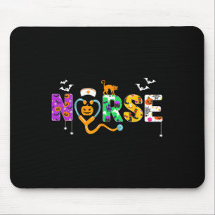 Halloween Nurse For Women Scrub Tops Nursing Mouse Mat