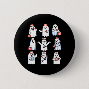 Halloween Nurse Funny Ghost Boo Crew Nurse 6 Cm Round Badge