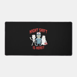 Halloween Nurse Funny Ghost Skeleton Zombie Essent Desk Mat