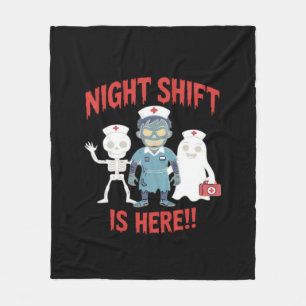 Halloween Nurse Funny Ghost Skeleton Zombie Essent Fleece Blanket
