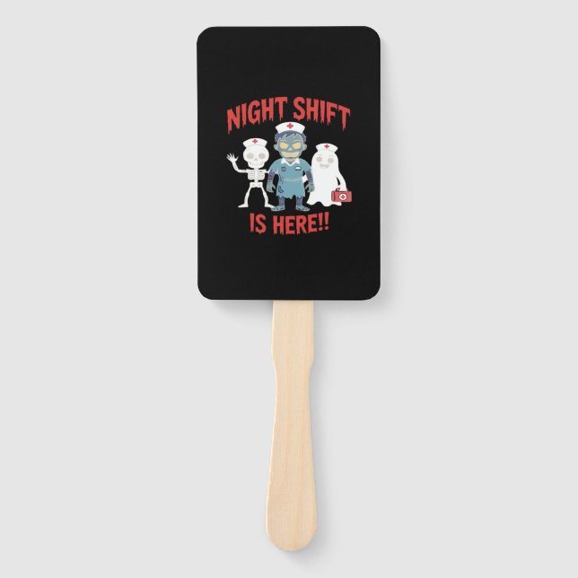 Halloween Nurse Funny Ghost Skeleton Zombie Essent Hand Fan (Front)