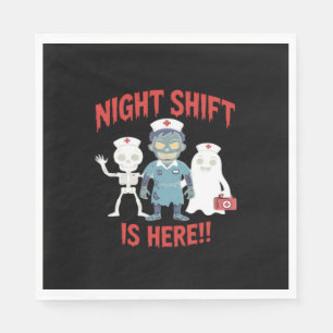 Halloween Nurse Funny Ghost Skeleton Zombie Essent Napkin
