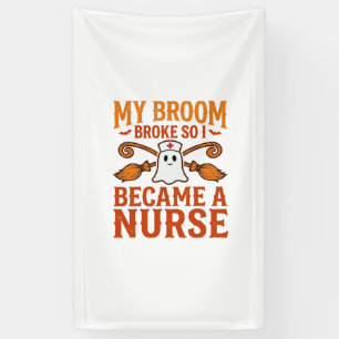 Halloween Nurse Ghost Broom Vintage Shirt Design_1 Banner