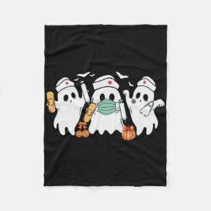Halloween Nurse Ghost Nurses Medical Halloween Hea Fleece Blanket