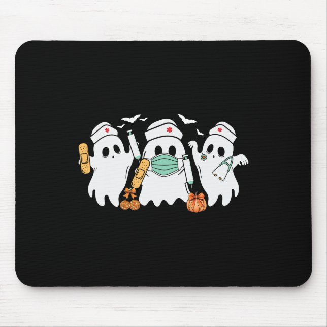 Halloween Nurse Ghost Nurses Medical Halloween Hea Mouse Mat (Front)