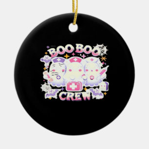 Halloween Nurse Ghost Squad Boo Boo Crew Funny Spo Ceramic Tree Decoration