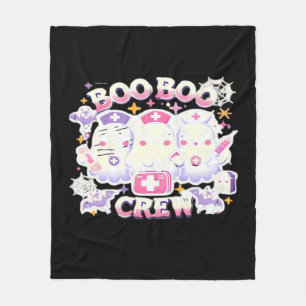 Halloween Nurse Ghost Squad Boo Boo Crew Funny Spo Fleece Blanket