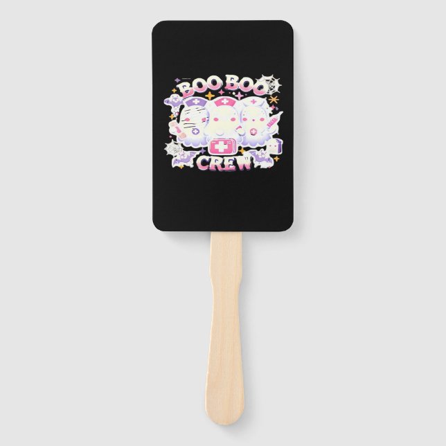 Halloween Nurse Ghost Squad Boo Boo Crew Funny Spo Hand Fan (Front)