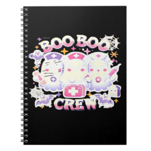 Halloween Nurse Ghost Squad Boo Boo Crew Funny Spo Notebook