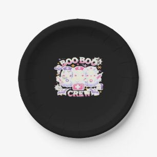 Halloween Nurse Ghost Squad Boo Boo Crew Funny Spo Paper Plate