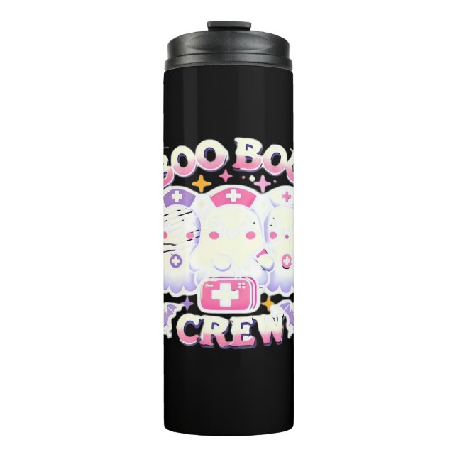 Halloween Nurse Ghost Squad Boo Boo Crew Funny Spo Thermal Tumbler (Front)