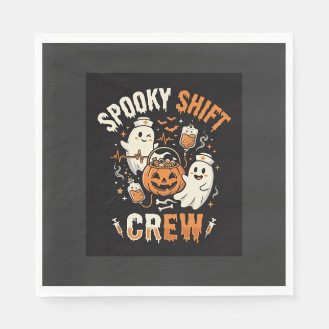 Halloween Nurse Ghost Squad Napkin (Front)