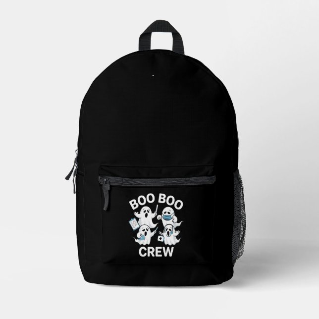 Halloween Nurse Gift Boo Boo Crew Nurse Printed Backpack (Front)