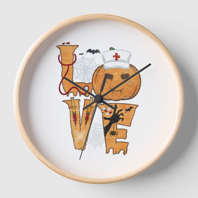 Halloween Nurse Gift Clock (Front)