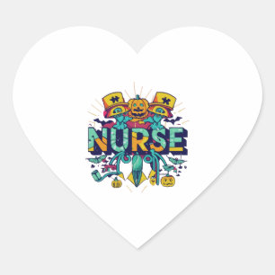 HALLOWEEN NURSE HEART STICKER
