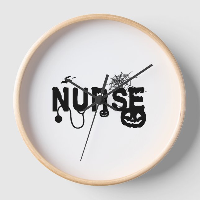 Halloween Nurse Hospital Clock (Front)