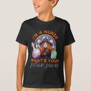Halloween Nurse I'm A Nurse What's Your Potion Pow T-Shirt