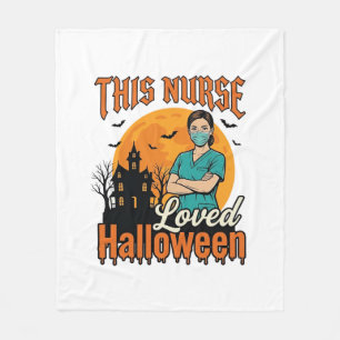 Halloween Nurse Loved Halloween Vintage Spooky_1 Fleece Blanket
