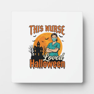 Halloween Nurse Loved Halloween Vintage Spooky_1 Plaque