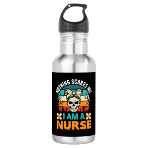 Halloween Nurse Nothing Scares Me Skull 532 Ml Water Bottle