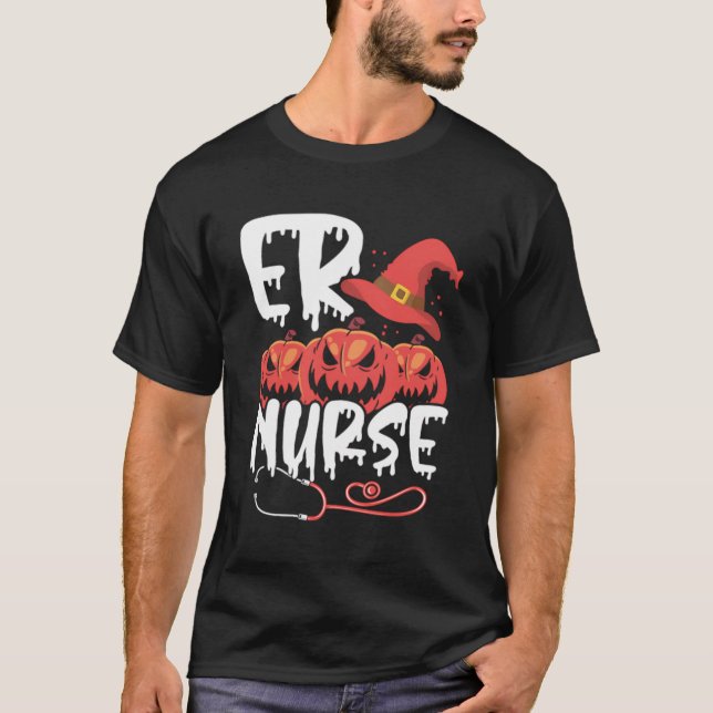 Halloween Nurse Nursing Cute Health Worker Hallowe T-Shirt (Front)