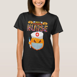 Halloween Nurse Nursing Nurse Pumpkin Wearing Mask T-Shirt