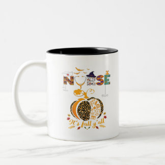 Halloween Nurse Nursing Thanksgiving Health Worker Two-Tone Coffee Mug