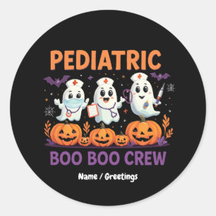 Halloween Nurse Paediatrics Boo Boo Crew Funny Spo Classic Round Sticker