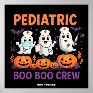Halloween Nurse Paediatrics Boo Boo Crew Funny Spo Poster