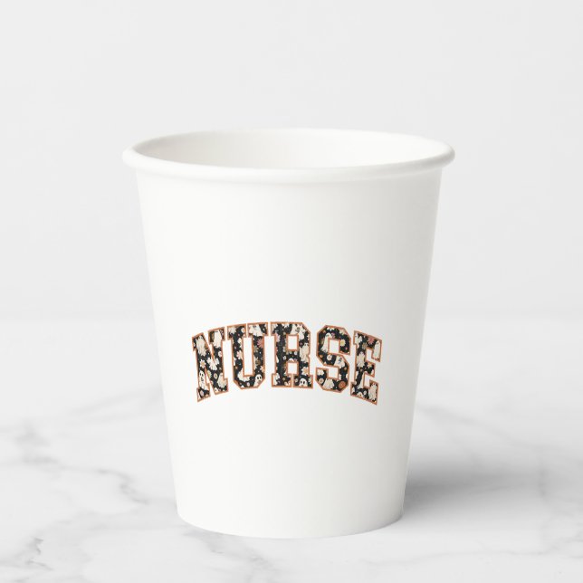 Halloween Nurse Retro Fall Season Paper Cups (Front)