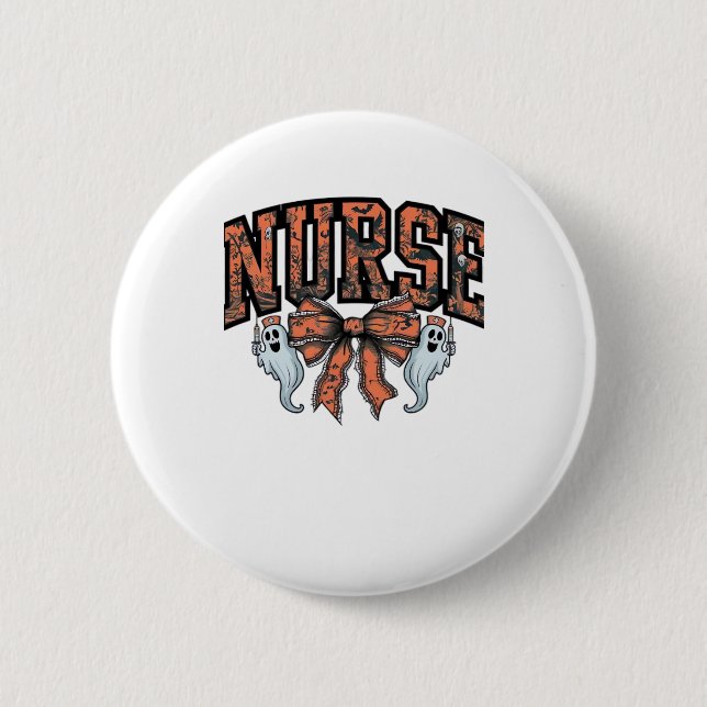 Halloween Nurse Scary Coquette Bow Classic T-Shirt 6 Cm Round Badge (Front)