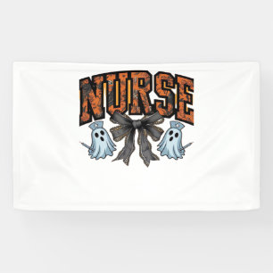 Halloween Nurse Scary Coquette Bow Classic T-Shirt Banner