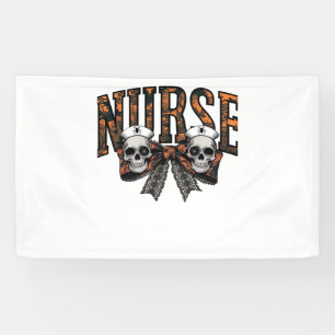 Halloween Nurse Scary Coquette Bow Classic T-Shirt Banner