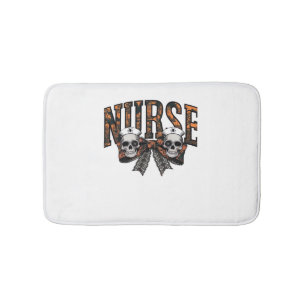 Halloween Nurse Scary Coquette Bow Classic T-Shirt Bath Mat